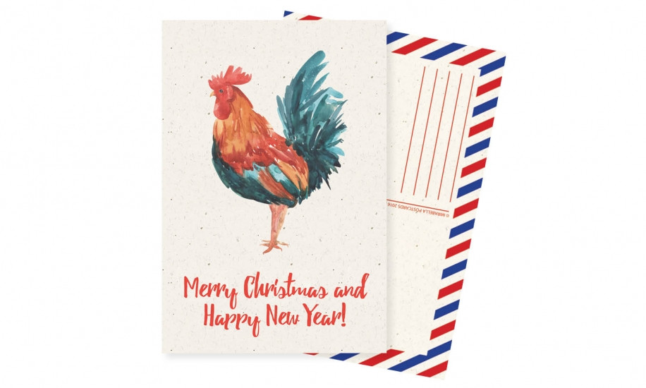 Листівка Marry Christmas and Happy New Year Півень Вінниця - фото 1