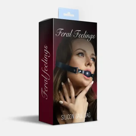 Кляп силіконовий Feral Feelings Silicon Ball Gag Black/Black, чорний ремінець, чорна кулька Львів
