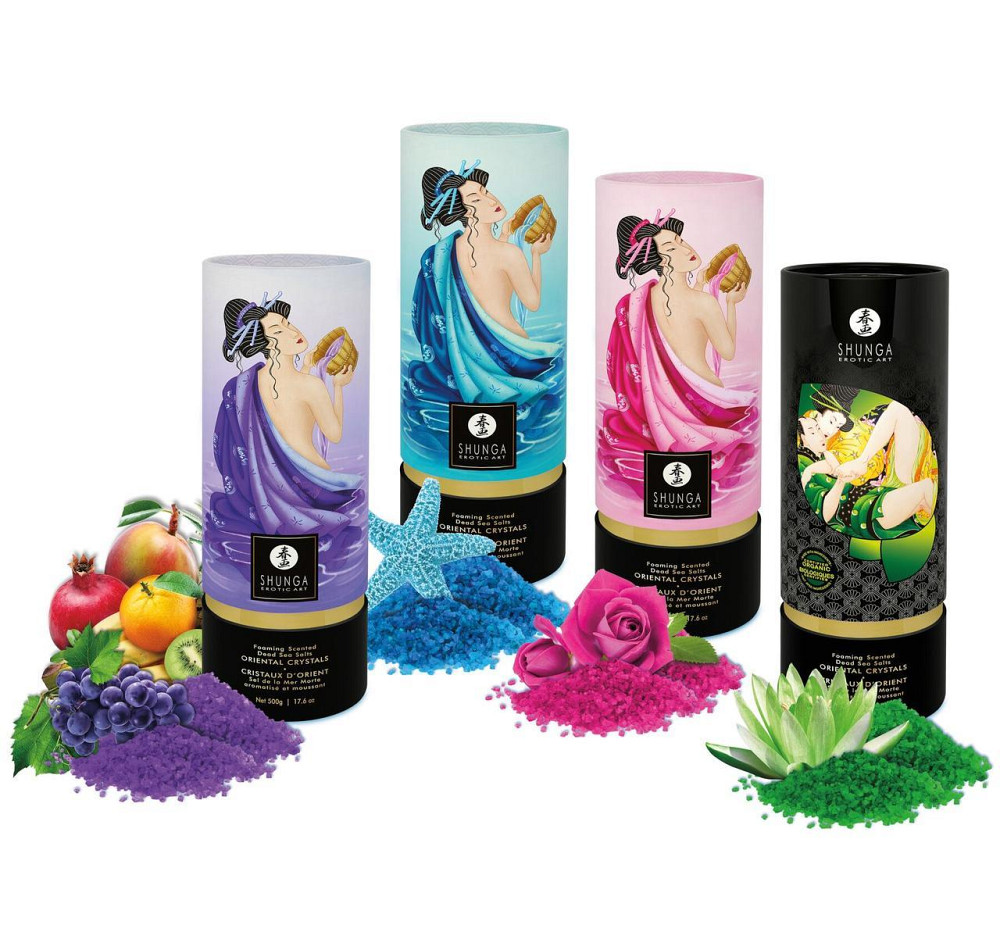 Пенящаяся соль для ванны Shunga Dead Sea salt Oriental Crystals — Ocean Temptations (500 г) Sex Aura Киев - изображение 6