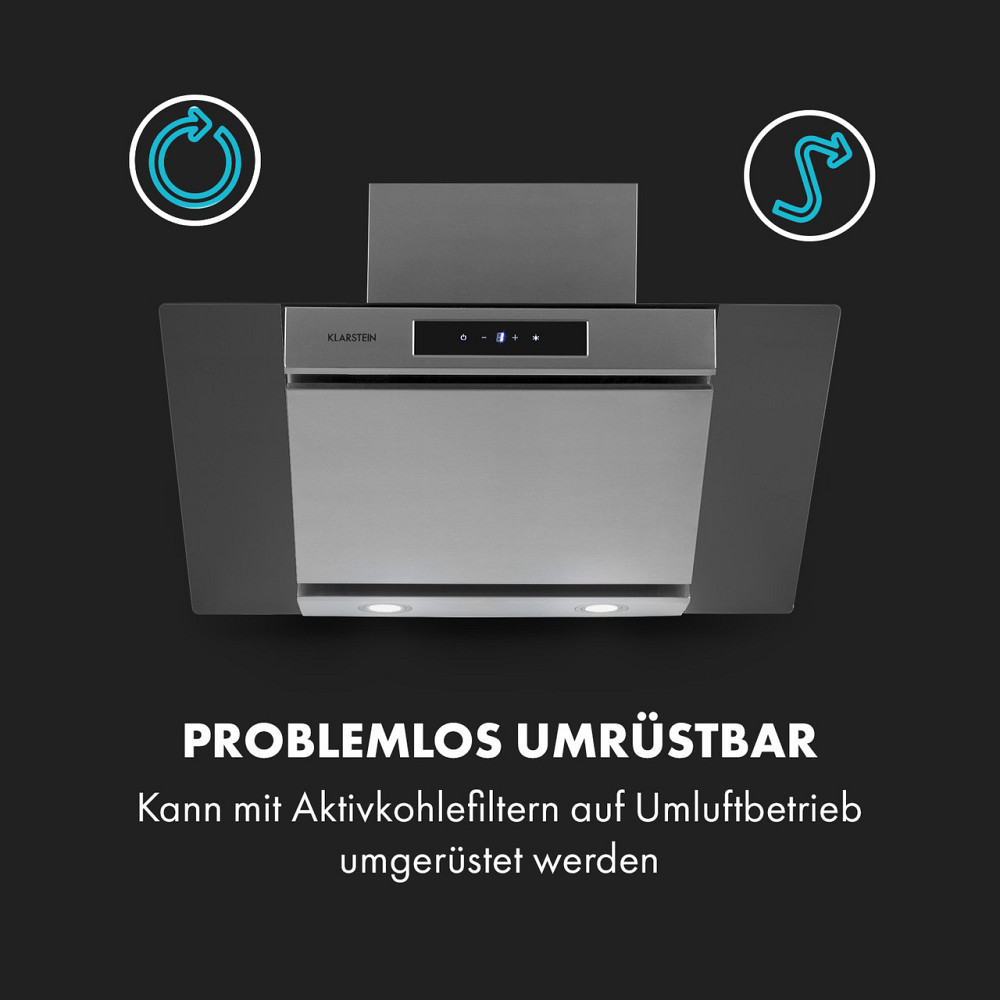 Вытяжка Balzac 80 без головы 80 см 190 Вт 610 м³/ч LED touch нержавеющая сталь / стекло 80 см (Германия, Ровно - изображение 8