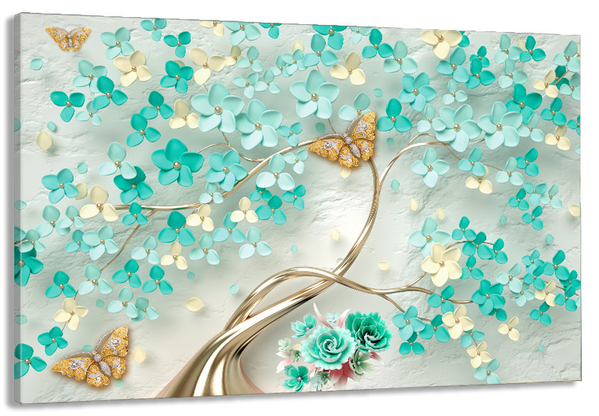 Картина холст в гостиную / спальню  Дерево в квітах     MLP_302 50x100 см Киев - изображение 1