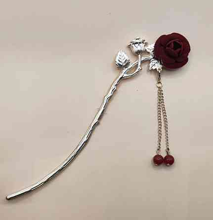 Шпилька-паличка для волосся "Троянда" 180 мм Сміла