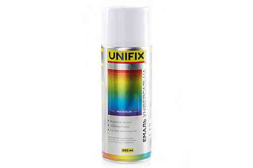 Эмаль универсальная акриловая RAL 9010 Белый мат. 400мл UNIFIX Ровно