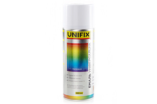 Эмаль универсальная акриловая RAL 9010 Белый мат. 400мл UNIFIX Ровно - изображение 1