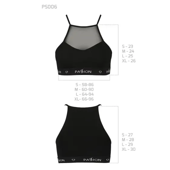 Спортивний топ з прозорою вставкою Passion PS006 TOP XL, black Львів