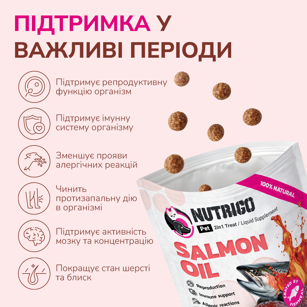 LK Baits Pet Nutrigo Salmon Oil Mini Функціональні ласощі для собак дрібних порід з олією лосося (Ø 15 мм), 75 г Київ - фото 4