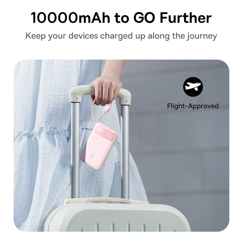 Павербанк 20000 mAh Baseus EnerFill FC11 22.5W швидка зарядка цифровий дисплей вбудований кабель power bank повербанк Одеса - фото 5
