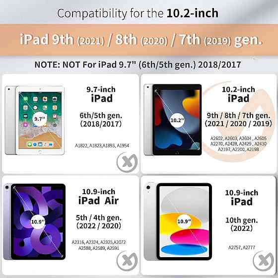 Защитный чехол-книжка Jetech для iPad 10.2 (2019/20/21) Днепр