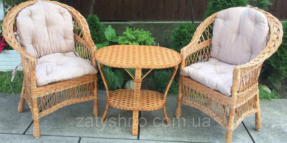 Меблі з накидками Меблі з лози плетені | комплект балконних меблів Київ - фото 1