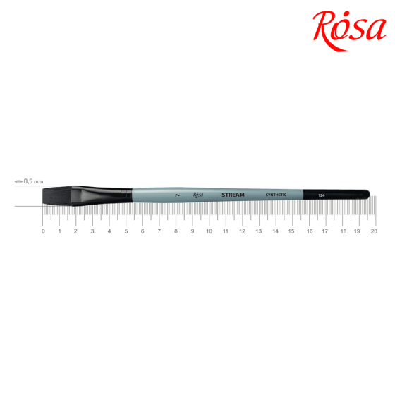Кисть синтетика плоская STREAM 134 № 7 короткая ручка ROSA Киев