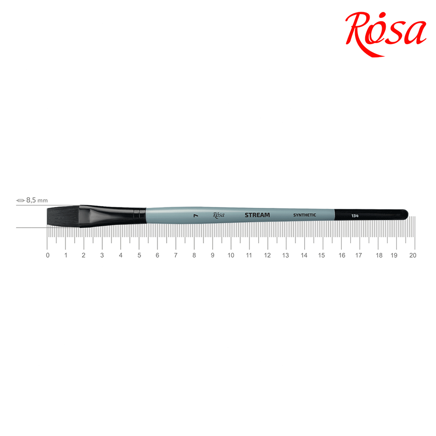 Пензель синтетика плоска STREAM 134 № 7 коротка ручка ROSA Київ - фото 1