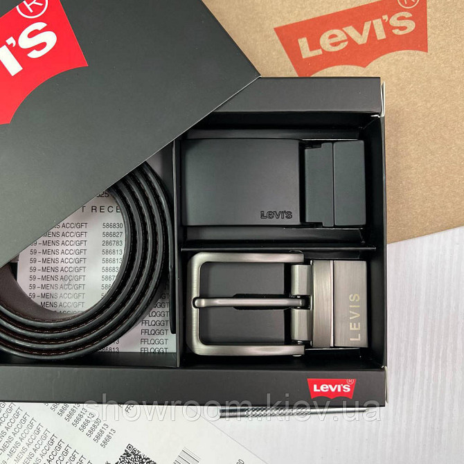 Чоловічий подарунковий набір (ремінь із двома пряжками) Levis (511) Київ - фото 9