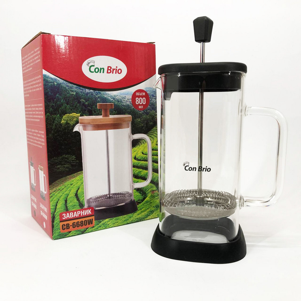 Заварник прозрачный, Простой френч-пресс, Заварник для чая с прессом френч-пресс FH-49 Львов - изображение 3