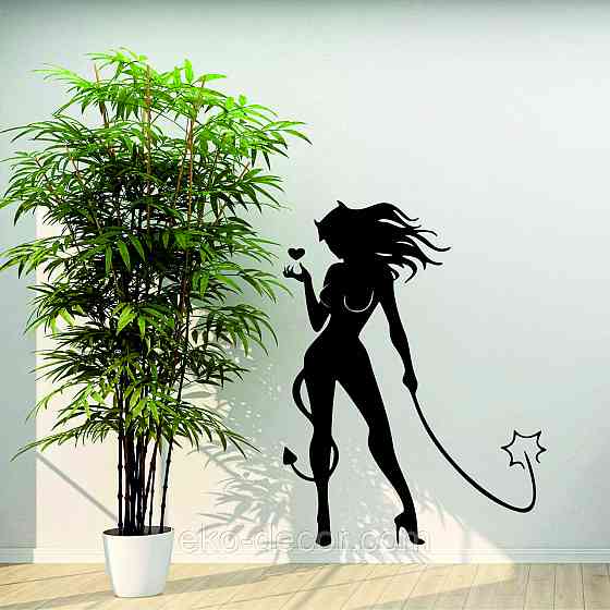 Декоративное настенное Панно «Дьяволица», Декор на стену 70*53 см, Черный Киев