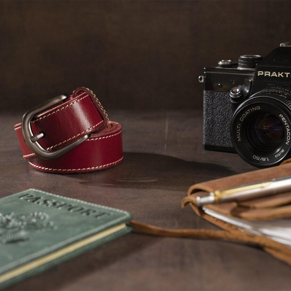 Ремінь жіночий Vintage 20124 Бордовий Київ - фото 7