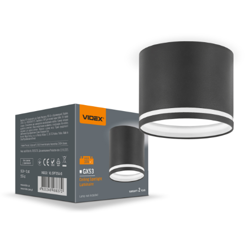 LED Світильник під лампу GX53 накладний чорний VL-SPF35A-B Videx Житомир