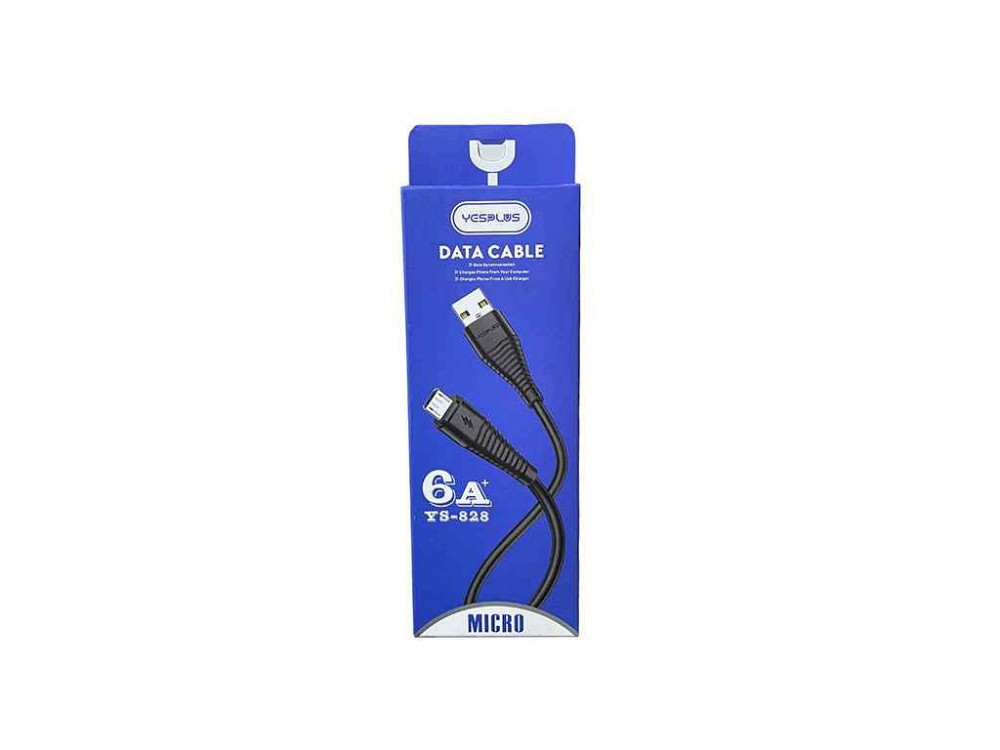 Кабель USB Micro USB 6A 1м чорний -828 ТМ YESPLUS   Solmir Київ - фото 1