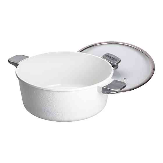 MGC Алюмінієва каструля з керамічним покриттям антипригарним 7.7 л Ø 30 см біла MGC HP-4-455W Київ