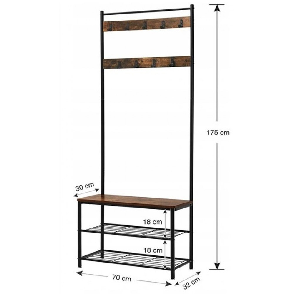 Вішалка стійка підлогова для одягу, взуття лофт Bonro 126 Київ - фото 3