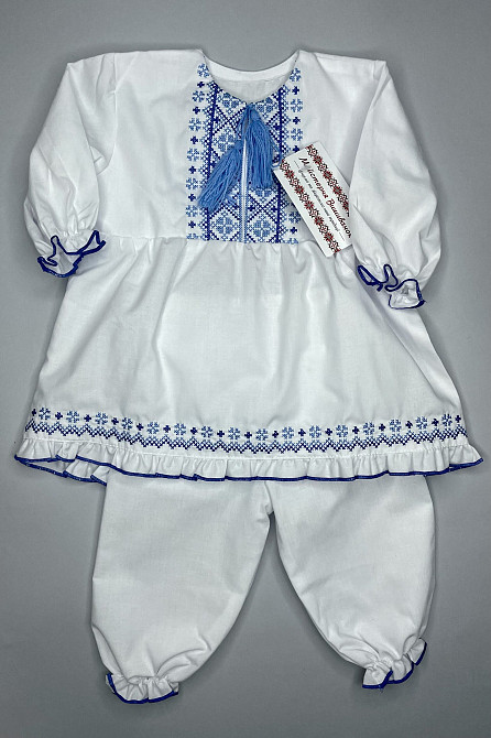 Комплект для девочки с длинным рукавом в синем цвете. Сумы - изображение 1