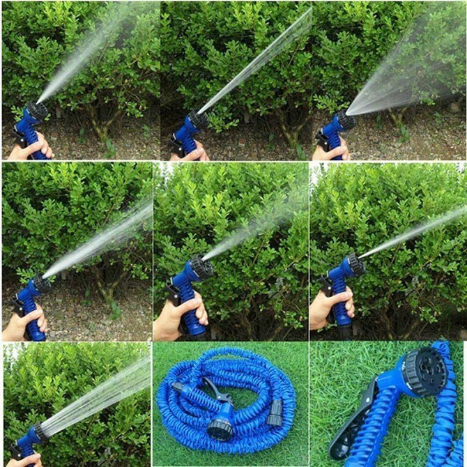 Шланг для поливання розтяжний + пістолет 7 положень Magic Hose 75 метрів (синій) Київ - фото 4