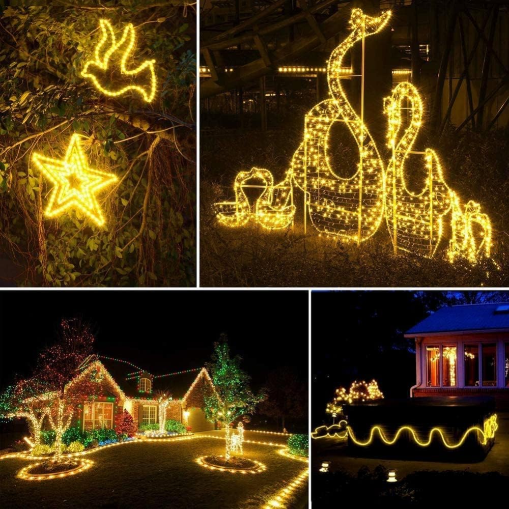 Вулична гірлянда RcStarry 30 м, 300 LED, тепле жовтогаряче світло, у ПВХ трубці, з пультом ДУ, IP65 Київ - фото 15
