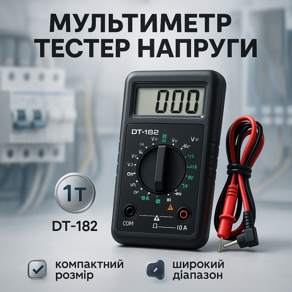 Мультиметр индикатор напряжения DT-182, Цифровой мультиметр для дома, Тестер для электрика QK-43 Львов - изображение 14