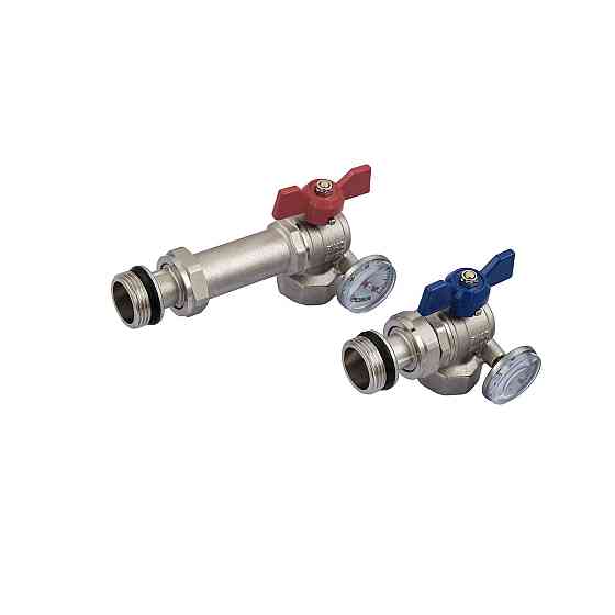 Комплект кранів Koer Set-26 - 1" з роз'ємним з'єднанням та термометром для колекторної групи (KR5470) Київ