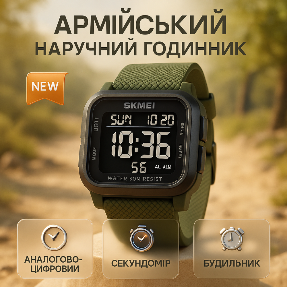 Противоударные военные мужские часы SKMEI 1894AGBK, Электронные наручные часы мужские тактические ND-29 Львов - изображение 15