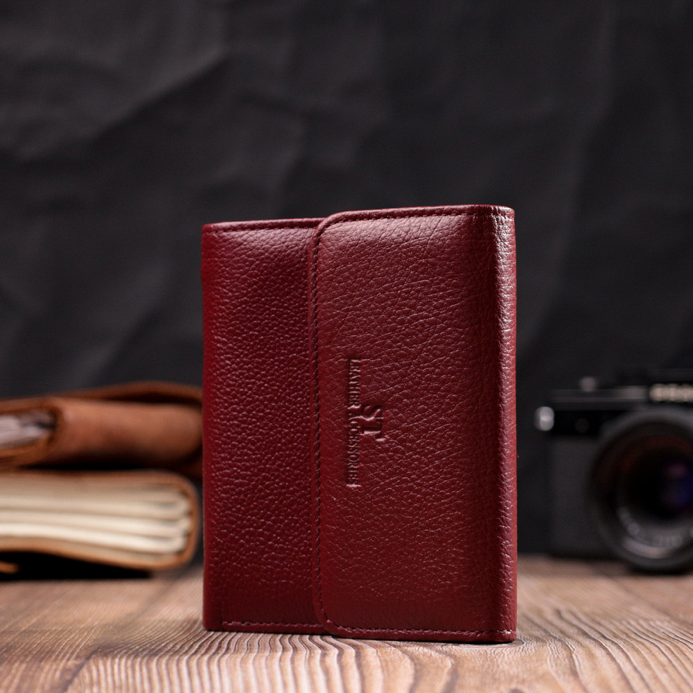 Женский кожаный кошелек с монетницей Бордовый (ST Leather) Киев - изображение 3