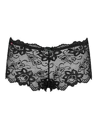 (SALE) Мереживні трусики-шортики Obsessive Idillia shorties black L/XL Sex Aura Київ
