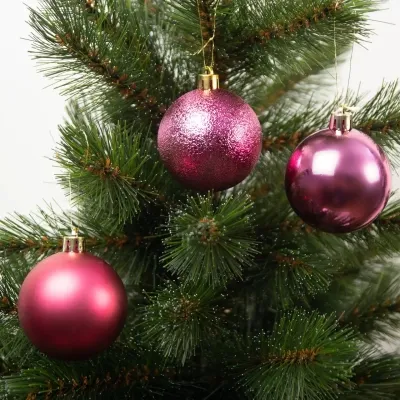 Ялинкова іграшка House Of Seasons Кульки Пластик 27 шт D8 см Фуксія (8720967923366) Вінниця - фото 2