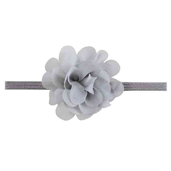 Детская повязка на голову с шифоновым цветком one size серый Киев