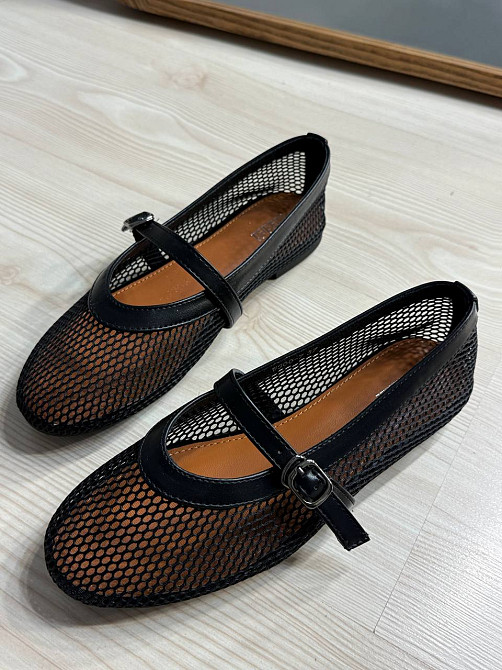 Балетки жіночі Meideli 300-10 Mary Jane сітка з ремінцем чорні, 40, 25,5 см Київ - фото 1