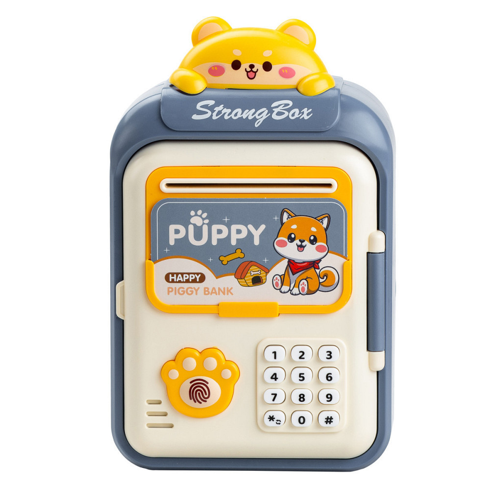 Копилка сейф для детей с отпечатком пальца  и кодовым замком для денег электронная от батареек 14х10.5х24 см HP12265BL Киев - изображение 7