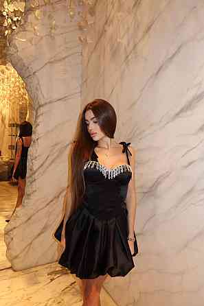 Жіноча елегантна святкова мініплаття тканина атлас 44 Одеса