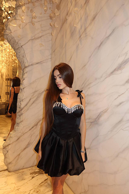 Жіноча елегантна святкова мініплаття тканина атлас 44 Одеса - фото 3