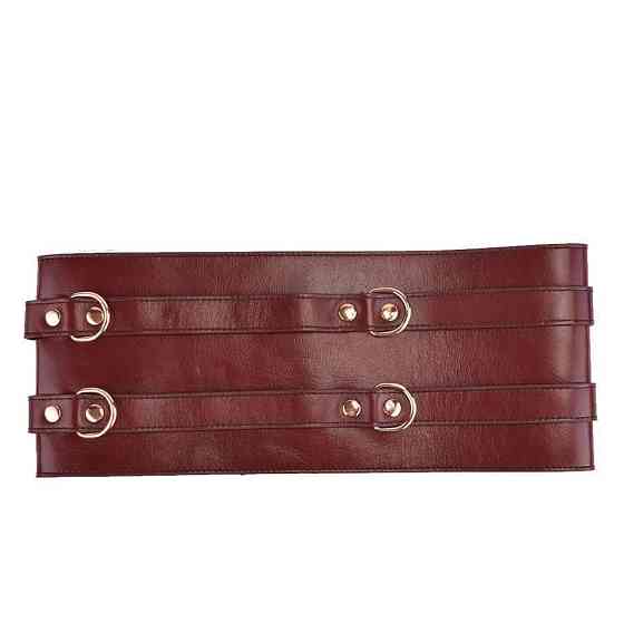 Шкіряний пояс для бондажу Liebe Seele Wine Red Waist Cuff, S Size Sex Aura Київ