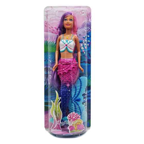 Дитяча лялька Русалонька DEFA 8483 із рухомим хвостом Біло-фіолетова Вінниця