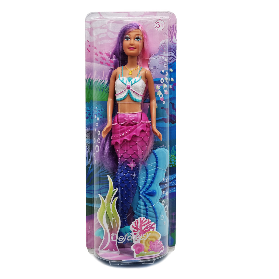 Дитяча лялька Русалонька DEFA 8483 із рухомим хвостом Біло-фіолетова Вінниця - фото 1