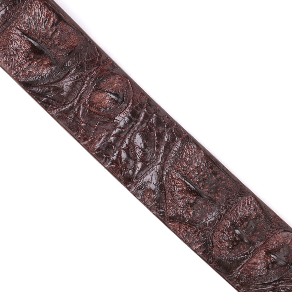 Ремінь чоловічий CROCODILE LEATHER 18178 з натуральної шкіри крокодила Коричневий Київ - фото 5