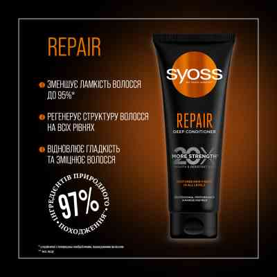 Кондиціонер для волосся Syoss Repair Інтенсивний з екстрактом водоростей вакаме для пошкодженого волосся 250 мл (9000101665444) Вінниця