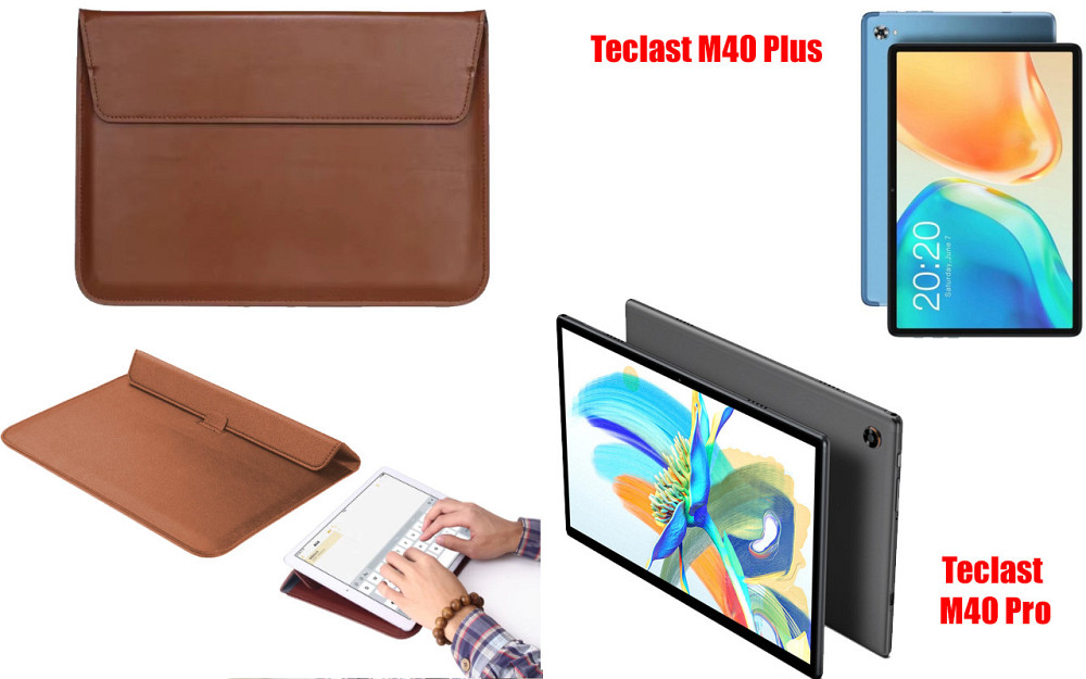 Чехол-конверт VitoCase для Teclast М40 Plus, М40 Pro, с функцией подставки для планшета Коричневый Киев - изображение 1