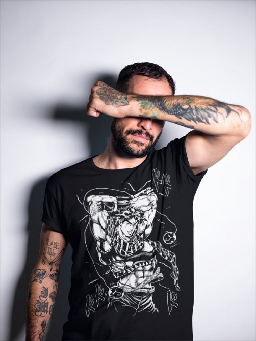 Футболка аниме Джодио Джоестар Джоджо С оверсайз (S/M/L) Черний AnimeJ0370 Днепр - изображение 2