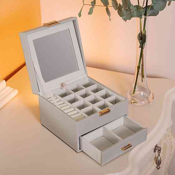 Двоярусна шкатулка для прикрас з еко-шкіри Київ