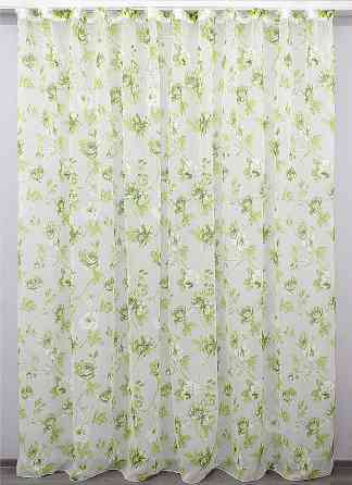 Тюль VR-Textil 1264т Flora Батист Білий з салатовим 400х270 см (42-1382) Київ