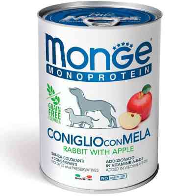 Консерви для собак Monge Dog Fruit Monoprotein кролик з яблуками 400 г (8009470014328) Вінниця