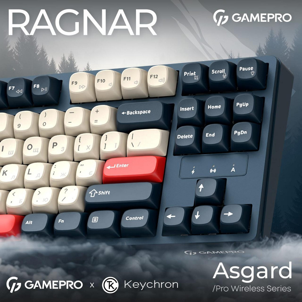 Клавіатура бездротова GamePro Asgard Ragnar Keychron Super Red Switch Blue (MK285BL) ( 10991 ) Харків - фото 9