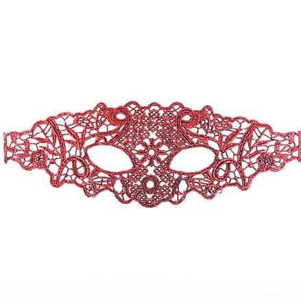 Маска на обличчя венеціанська карнавальна 29 на 10 см червоний Київ