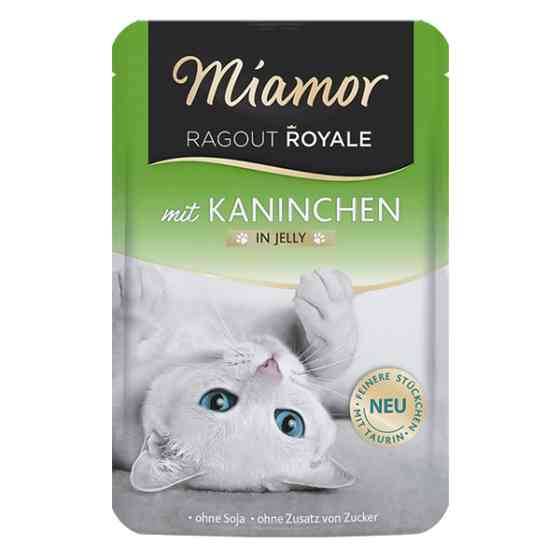 Miamor Ragout Royale mit Kaninchen МИАМОР РАГУ КРОЛИК кусочки в желе беззерновой полнорационный влажный корм для котов, пауч 100г Киев